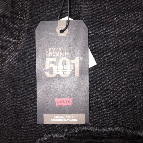Levi’s 501 Original Cutoff Button Fly Shorts Black 32 NWT - Picture 9 of 14
